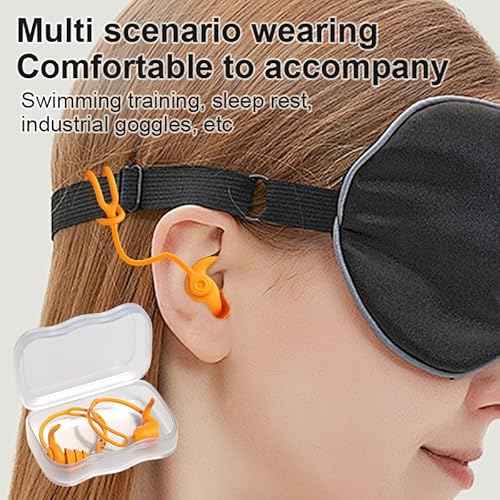 Swimming Ear Plugs for Adults,3 Pairs Anti-Lost Waterproof Reusable Silicone Swim Earplugs for Swimming Showering Surfing Snorkeling (Black,Blue,Cyan, Adults Size)