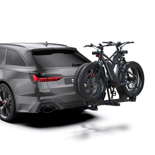 TANX Bike Racks for Ebikes,Fat Tire Bike Rack for Tow Hitch 2-Bike 200 lbs Capacity, Smart Tilting Platform for Standard E-Bikes, Fits 2-Inch Receiver