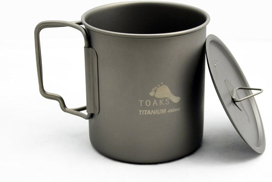 TOAKS Titanium 450ml Cup (0.5mm thickness version) (With Lid)