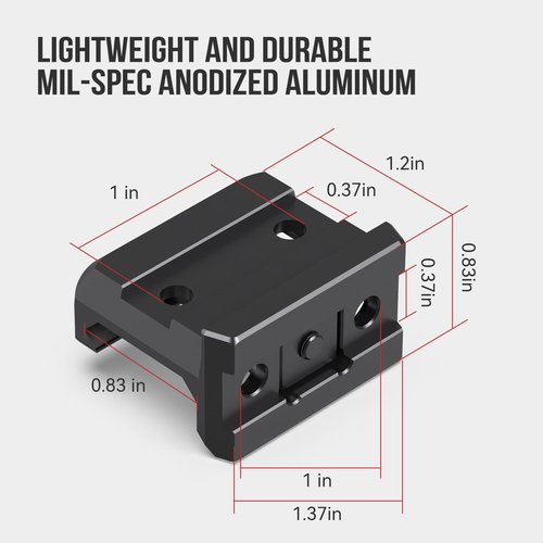 Guardtier Picatinny Rail Light Mount 45-Degree Angle Scount Adapter for Surefire M300/M600 Series/Streamlight Protac Series Flashlight