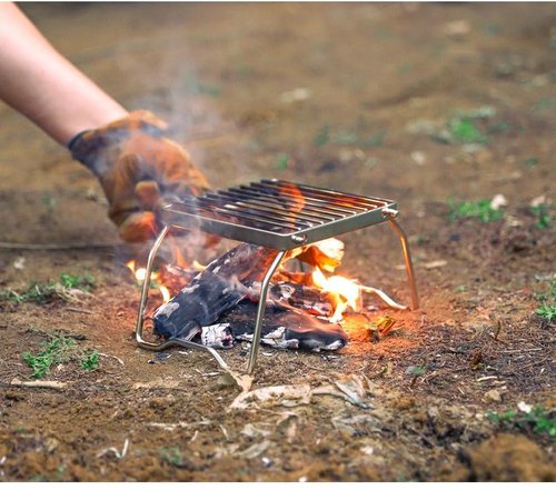 Takelablaze Camp Grill Portable Outdoor Grill Stainless Steel Folding Compact BBQ Camping Hiking Picnics
