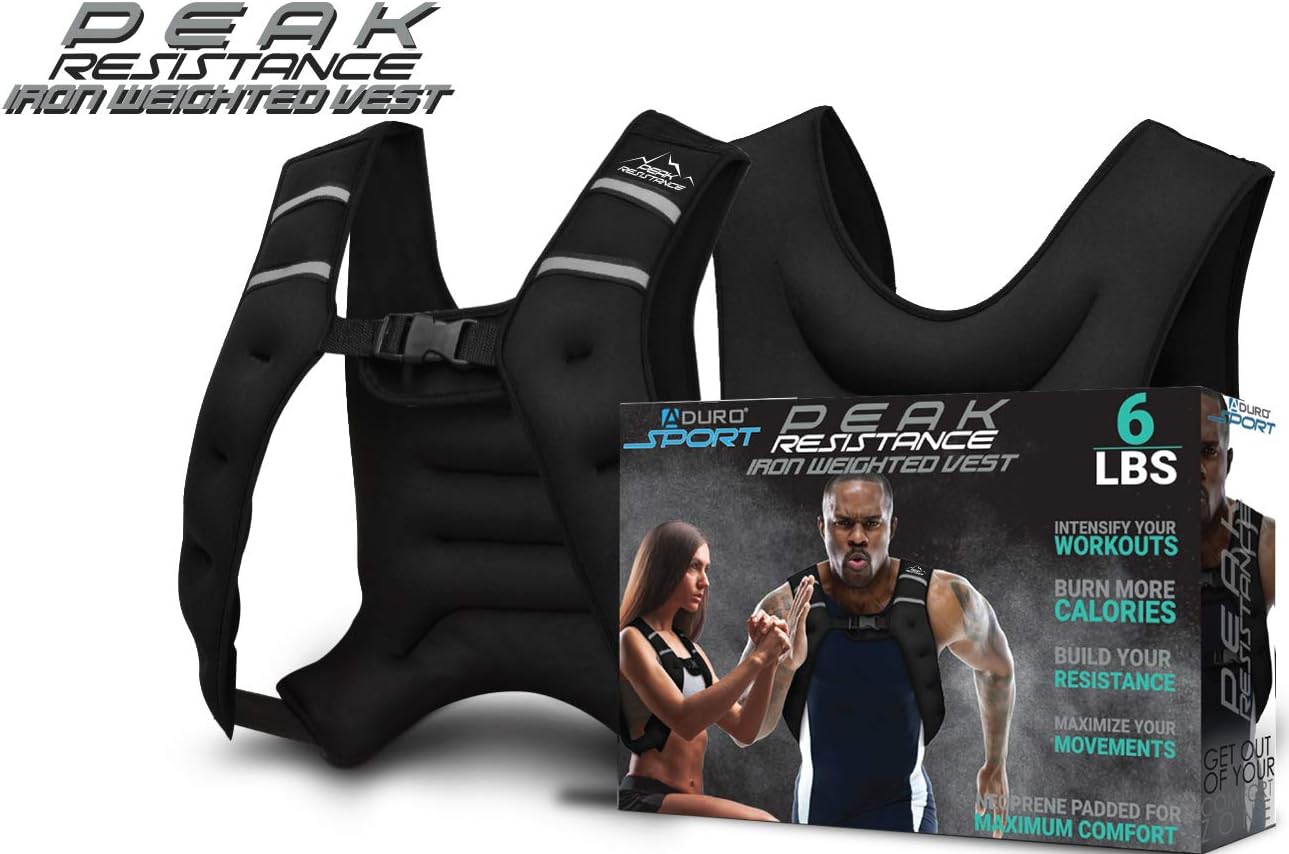 Aduro Sport Weighted Vest Workout Equipment, 4lbs/6lbs/12lbs/20lbs/25lbs/30lbs Body Weight Vest for Men, Women, Kids