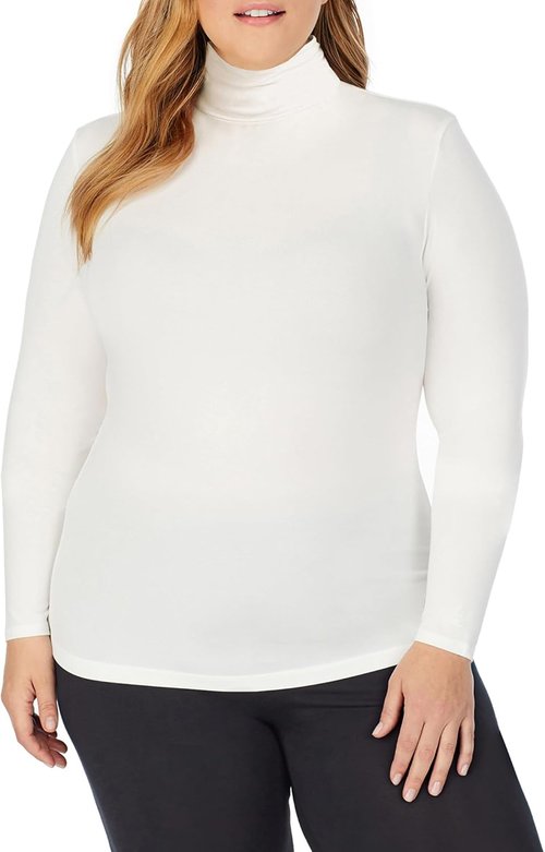 Cuddl Duds Women's Softwear with Stretch Long Sleeve Turtle Neck Top