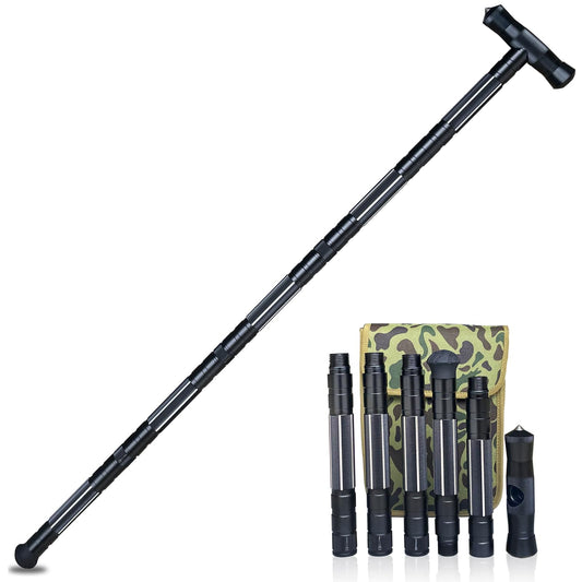 Autuveen Hiking Tactical Stick Walking Staff,Portable Walking Sticks Trekking Poles Outdoor Multitool Camping Gear for Men Women