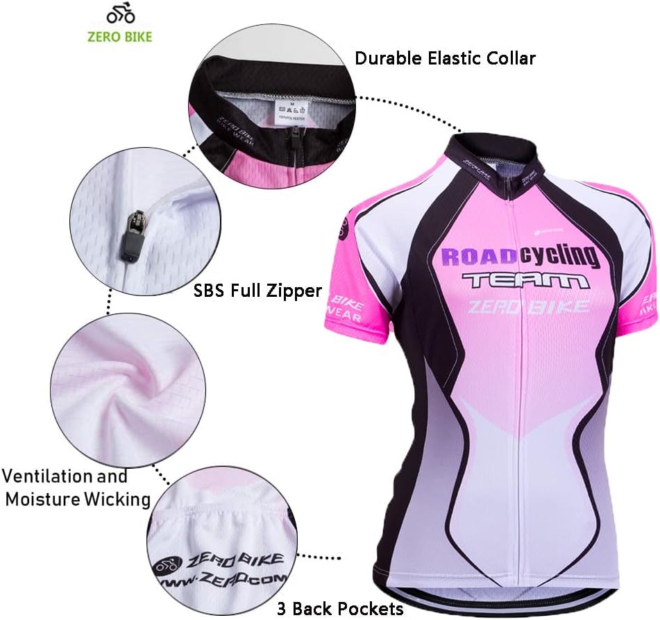 ZEROBIKE® Women's Short Sleeve Cycling Jersey Jacket Cycling Shirt Quick Dry Breathable Mountain Clothing Bike Top