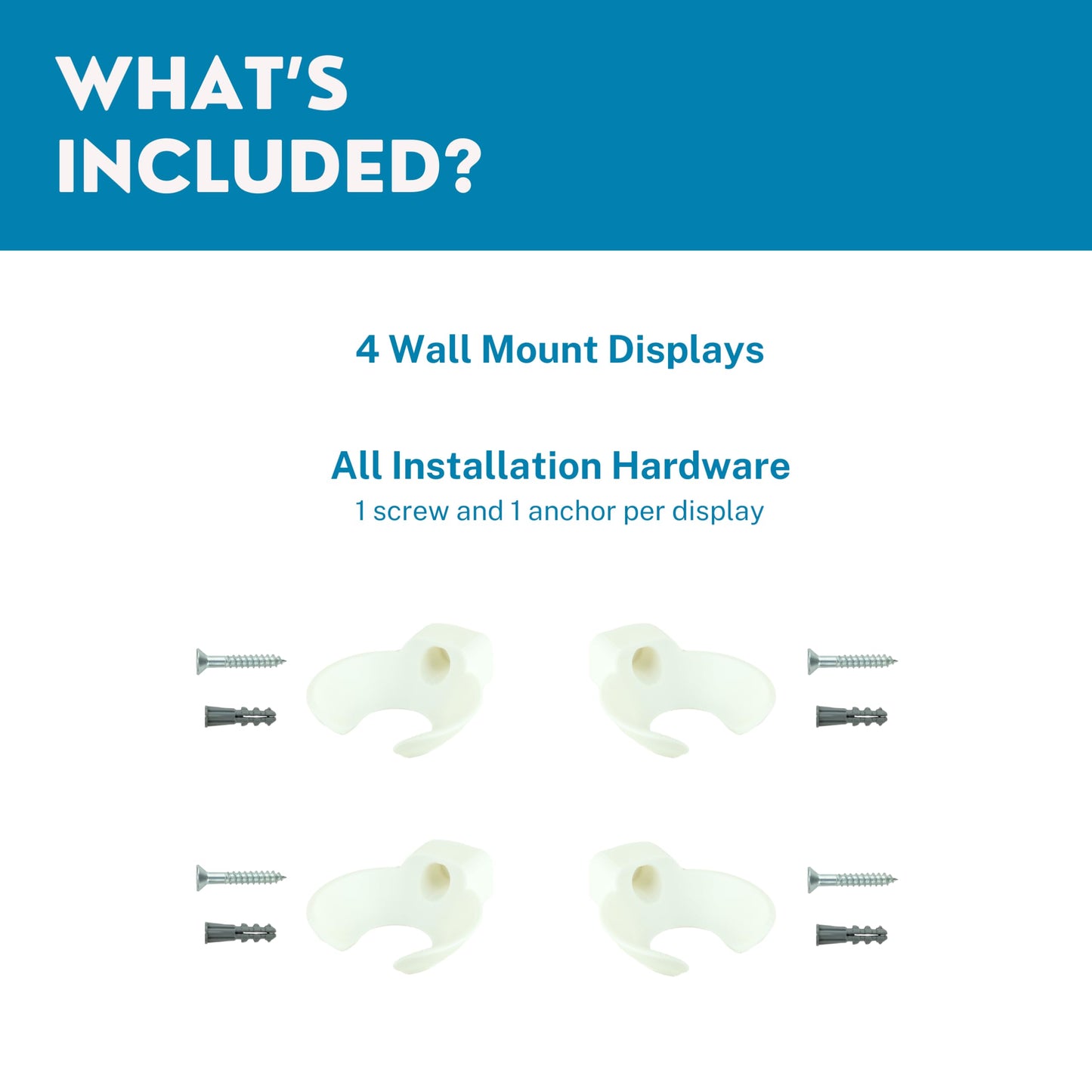 Golf Ball Wall Mount Display (4 Pack) | Wall Holder Brackets for Single Golf Balls | Great for Collectible Balls & Hole in One Balls | Golf Decor & Storage