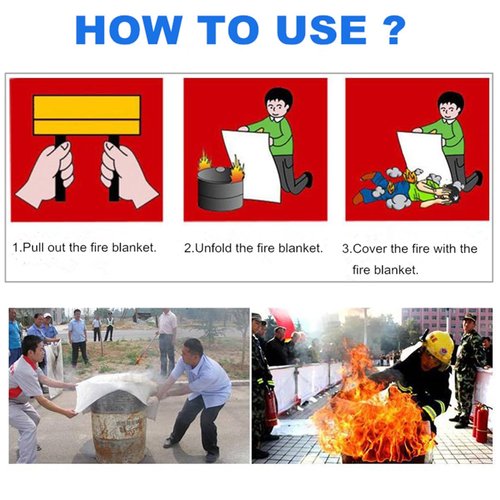 BXFRAE Emergency Fire Blanket - 1 Pack, Fire Suppression Blanket for Home and Kitchen, 40” x 40”, Fiberglass Fire Blanket (1)
