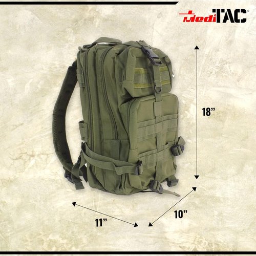 MediTac Tactical Assault Pack - First Aid Rucksack - 18" Military MOLLE Backpack