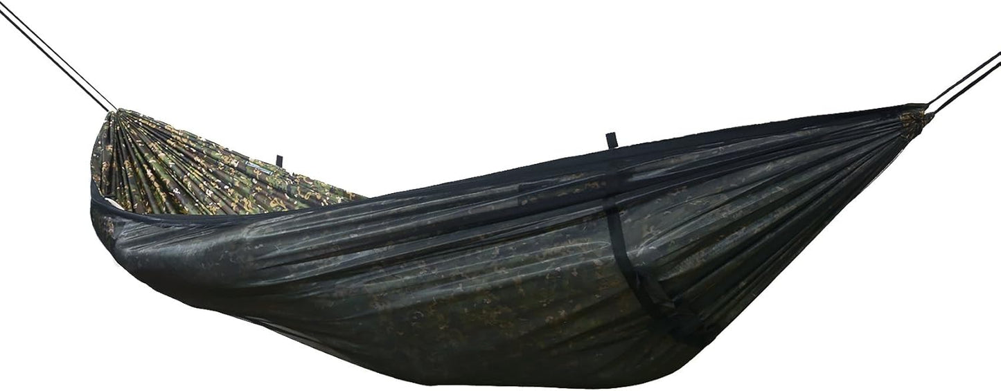 DD Hammocks Frontline Hammock - MC - Lightweight Camo Portable Stealth Jungle Hammock with Mosquito Net Sleep System for Backpacking and Outdoor Adventure