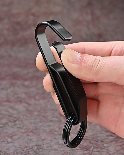 Duty Belt Key Holder, 2 Pcs Tactical Stealth Duty Key Ring Holder with 4 Detachable Keyring (2.25-Inch Max) and 4 D-Ring Hooks for Police Handcuff Fire agencies