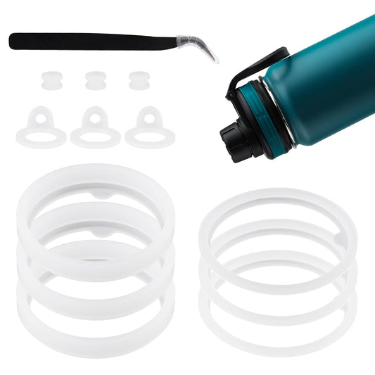 13PCS Water Bottle Gaskets Replacement for Thermoflask 24/32/40/64oz, Silicone Seal O Ring with Tweezers Leak Proof Seal for Hydroflask and takeya, Bottle Lids, Chug Lid, Chug Spout, Vent Hole