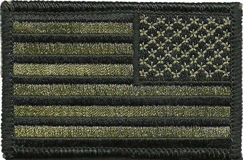 Olive Drab Tactical Reverse USA Flag Patch 2"x3" - Ranger Return RR-TACT-USAF-00OD