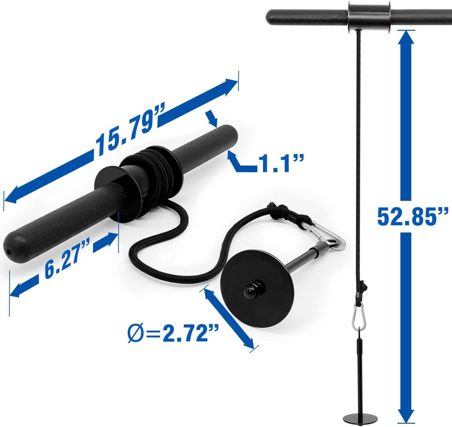 Wrist and Forearm Blaster - Adjustable Roller for Strength Training & Workouts - Fits 1” & 2” Weight Plates