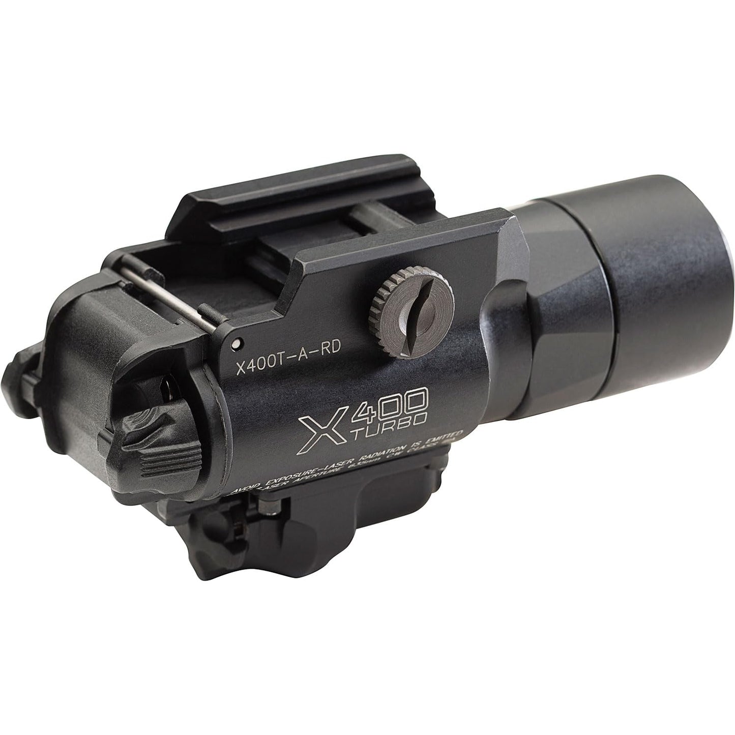 SureFire X400 Turbo 650 Lumen WeaponLight with 635 nm Red Laser, Universal/Pick Mount, 66,000 Candela, IPX4 Waterproof (X400T-A-RD)
