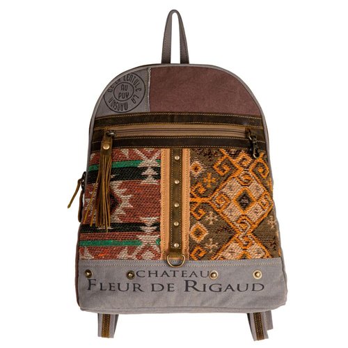 Myra Bag Western Leather Backpack Bag for Women, Upcycled Canvas Bag - Rigaud Rail