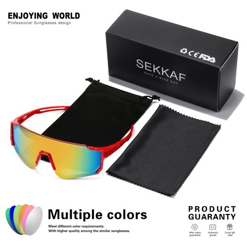 SEKKAF Youth Baseball Sunglasses for Boys Girls Age 6-12 Softball Cycling Sports Sunglasses for Kids Lightweight Frame