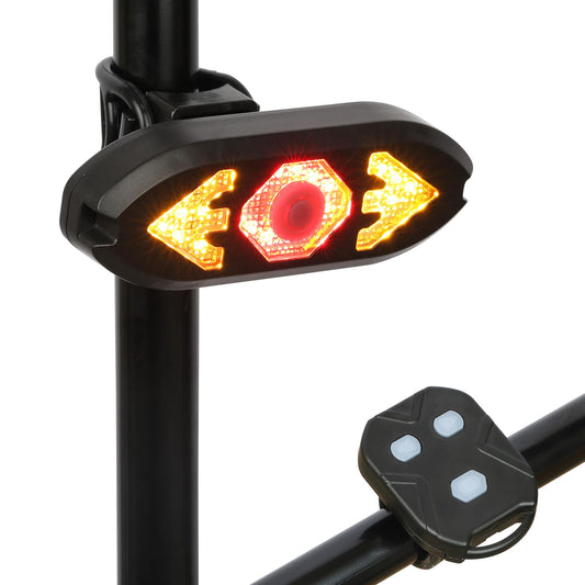 JINKEY Smart Bike Tail Light with Turn Signals, USB Rechargeable Wireless Bicycle Turn Signal Lights, Remote Control Waterproof Rear Safety Warning Light for ebike Scooters