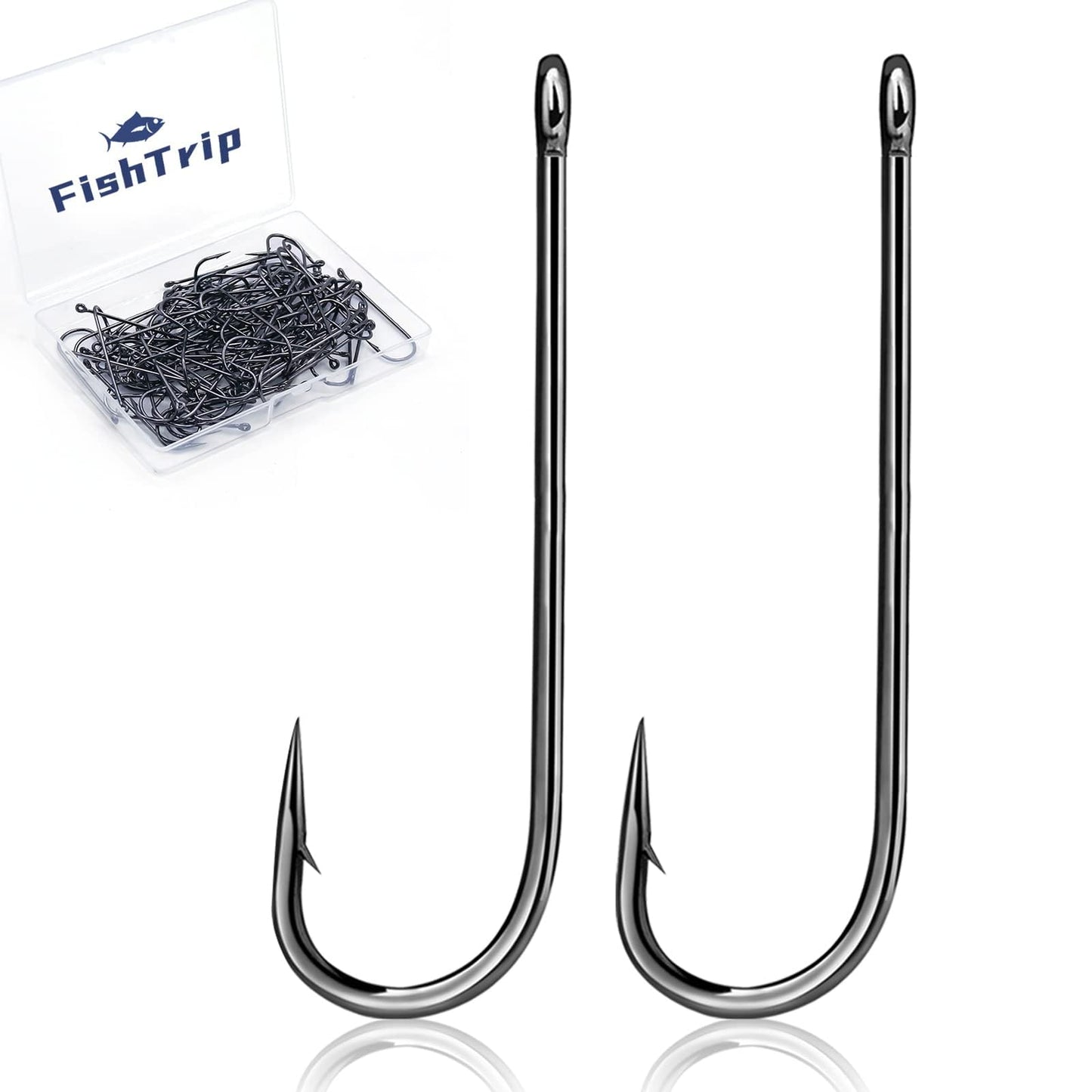 FishTrip Crappie Panfish Fishing Hooks-100pcs Aberdeen Hooks Long Shank Light Wire for Sunfish Small Bass Trout Freshwater Size 10#
