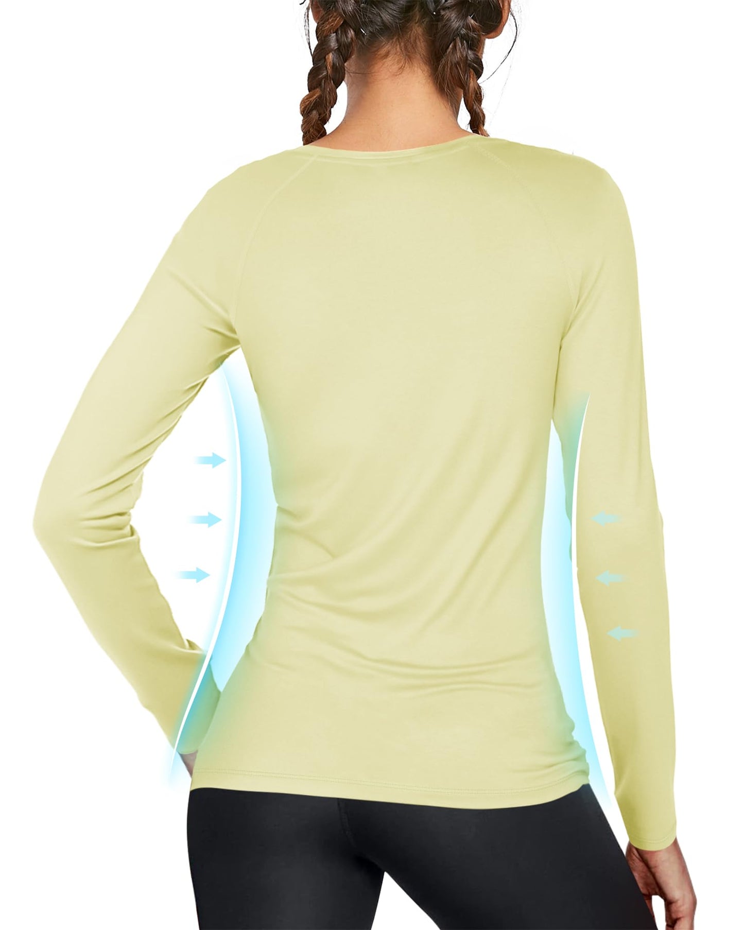 isnowood Swim Shirts for Women, UPF 50+ UV Sun Protection Long Sleeve Shirt, Lightweight Quick Dry Workout Hiking Running Rash Guard Top Bud Green