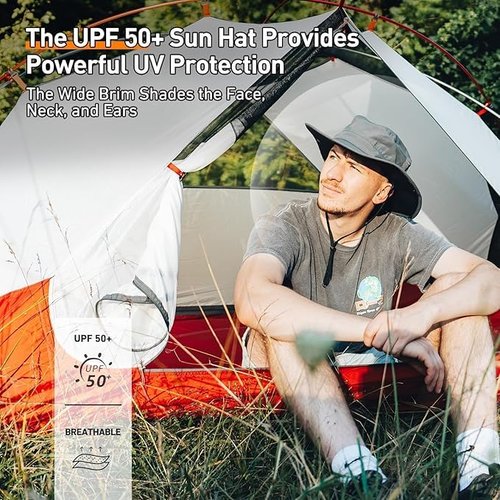 TOP-EX Men's Waterproof Bucket Sun Hat with Wide Brim, Summer Boonie Shade Cap for Outdoor Hiking, Fishing, Beach, Safari - UV Protection SPF Sunhat, Navy M/L