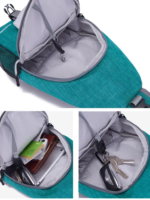 FRANSHION one strap backpack for men，sling bag for women crossbody，hiking ，small backpack，waterproof sling bag(light blue)