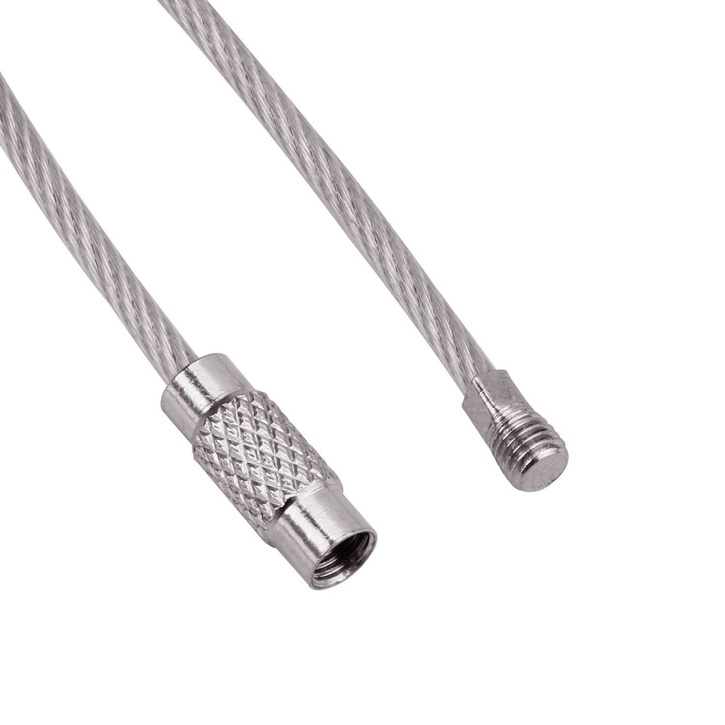 Mini Skater Stainless Steel Wire Cable Key Chain Key Ring Easy to Lock(Black)