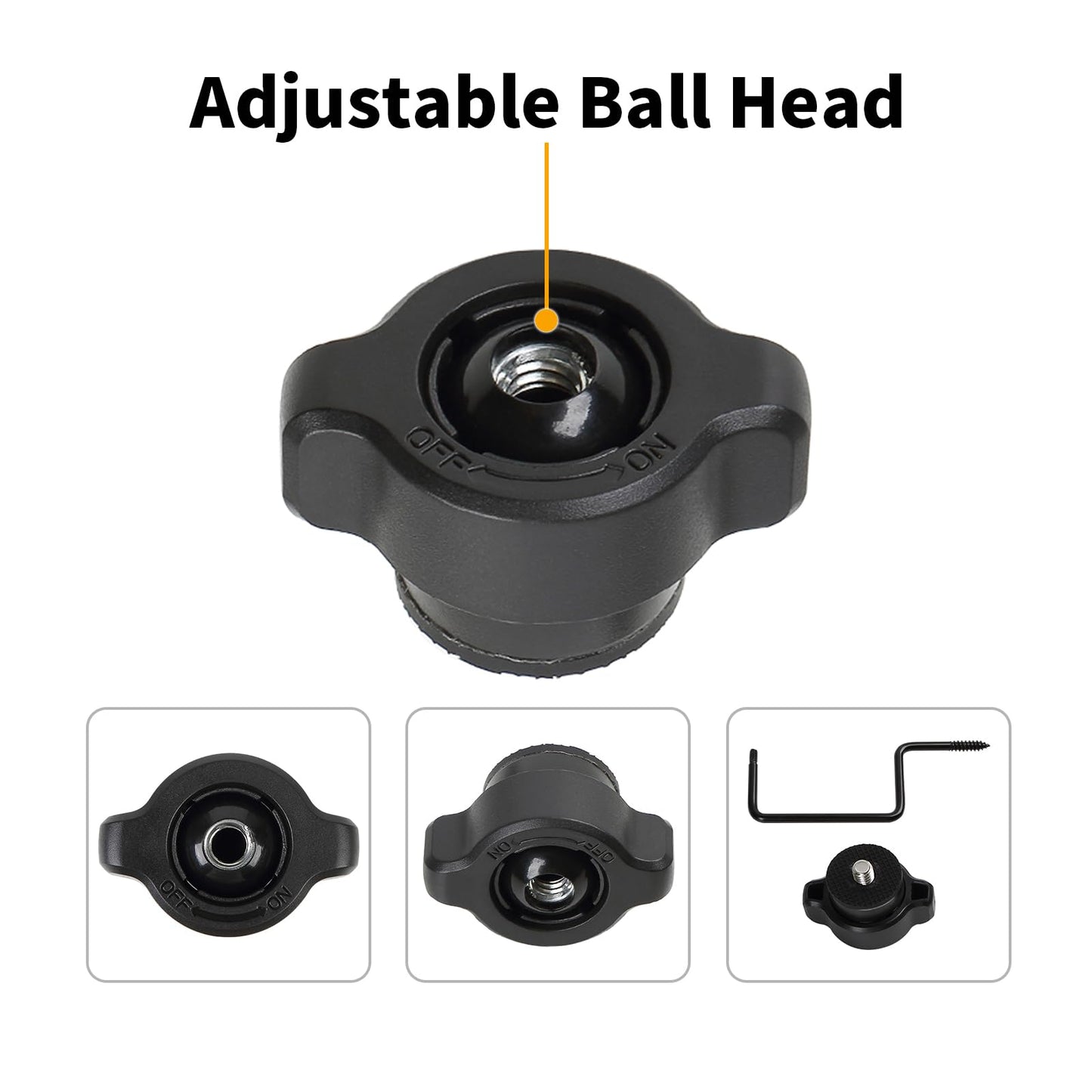 Aifiuroo 3 Pack Trail Camera Mount, 360 Swivel Adjustable Durable Steel Construction Camera Tree Mount Screw in Holder for Hunting, Excellent Material and Easy to Install