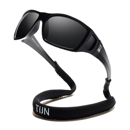 TIJN Polarized Sunglasses with UV400 Protection,Lightweight TR90 Wraparound Sports Glasses for Outdoor Activities Men Women