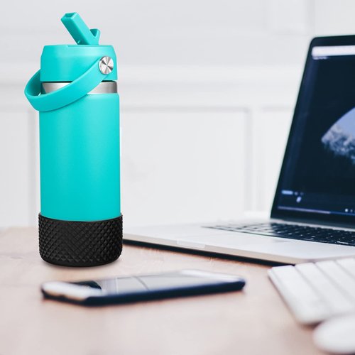 FLORAPELL Boot for Stanley/Hydro Flask 12 16 18 20 21 24 32 40 oz Water Bottle, Silicone Hydroflask Boots Protective Bottom Sleeve Cover for Hydro Water Bottles (Black, Fits 12 to 24 oz Bottles)