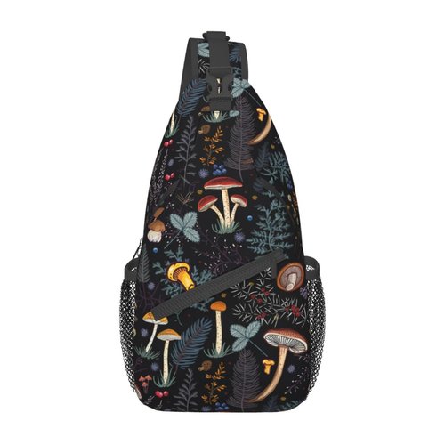 Vasietrng Mushroom Gifts Mushroom Backpack Crossbody Bag Sling Bag for Women Men Travel Hiking Daypack Chest Shoulder