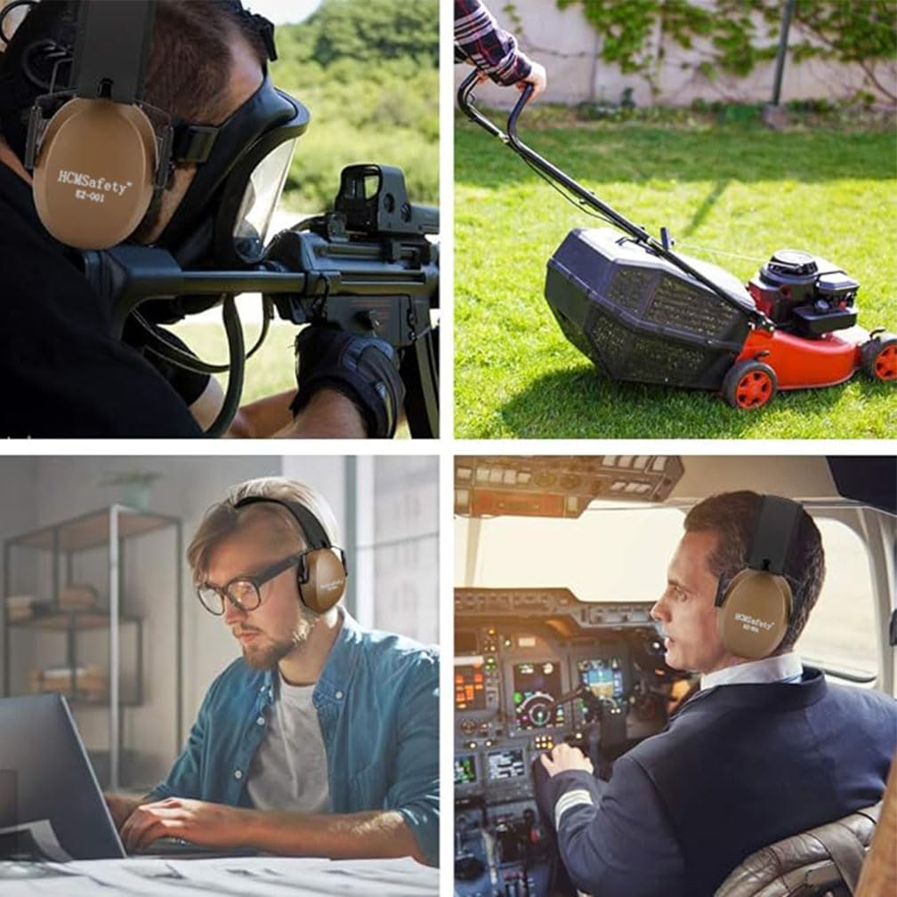 HCMSafety Professional Noise-Cancelling Earmuffs, 22dB Noise Reduction, Portable Foldable Design,Lighter Weight Noise Reduction Earmuffs,Easy to store and carry,ear muffs for noise reduction