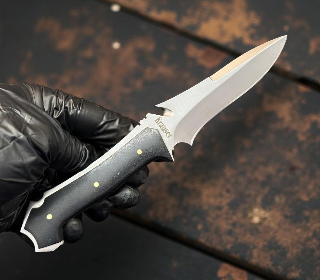 Hunting Knife – Jack Krauser Replica Carbon Steel Fixed Blade Knife with Sheath | Skinning Knife for Hunting, Fishing, Camping, Survival | Knives for Men