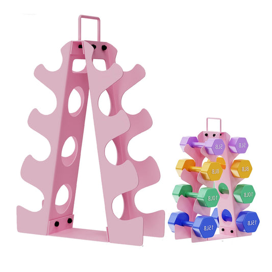 EXBTOKA Weight Rack for Dumbbells 5-15LB(Dumbbells Not Included), 4 Tier Dumbbell Rack Stand Only, Upgraded Handle, Compact A-Frame Weight Rack, Suitable for Home Gym