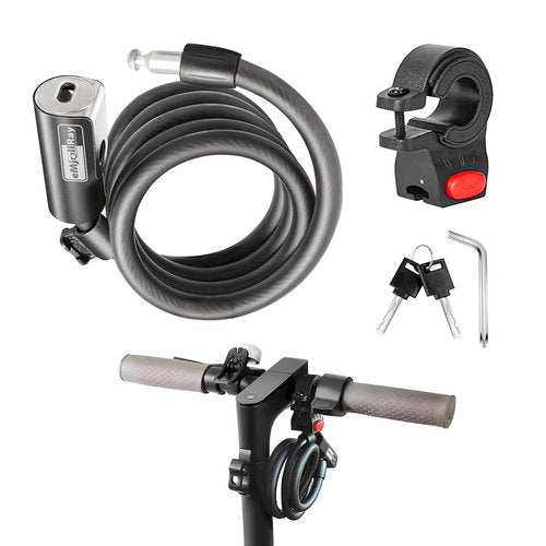 eMjollRay 4 Feet Scooter Lock - Anti Theft Cable Lock with Mounting Bracket, 2 Keys,Fits Electric Scooter, Road Bike, Mountain Bike,E-Bike