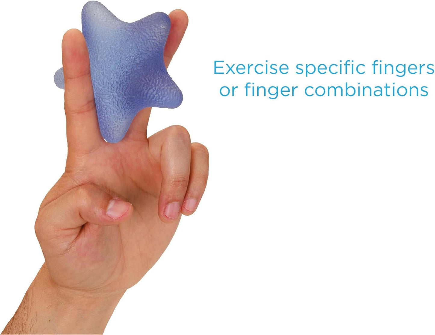 NOVA Hand Exerciser Star, Hand Grip Squeeze Star for Strength, Stress and Recovery, Comes in 3 Resistance Levels - Pink Soft, Orange Medium and Blue Firm