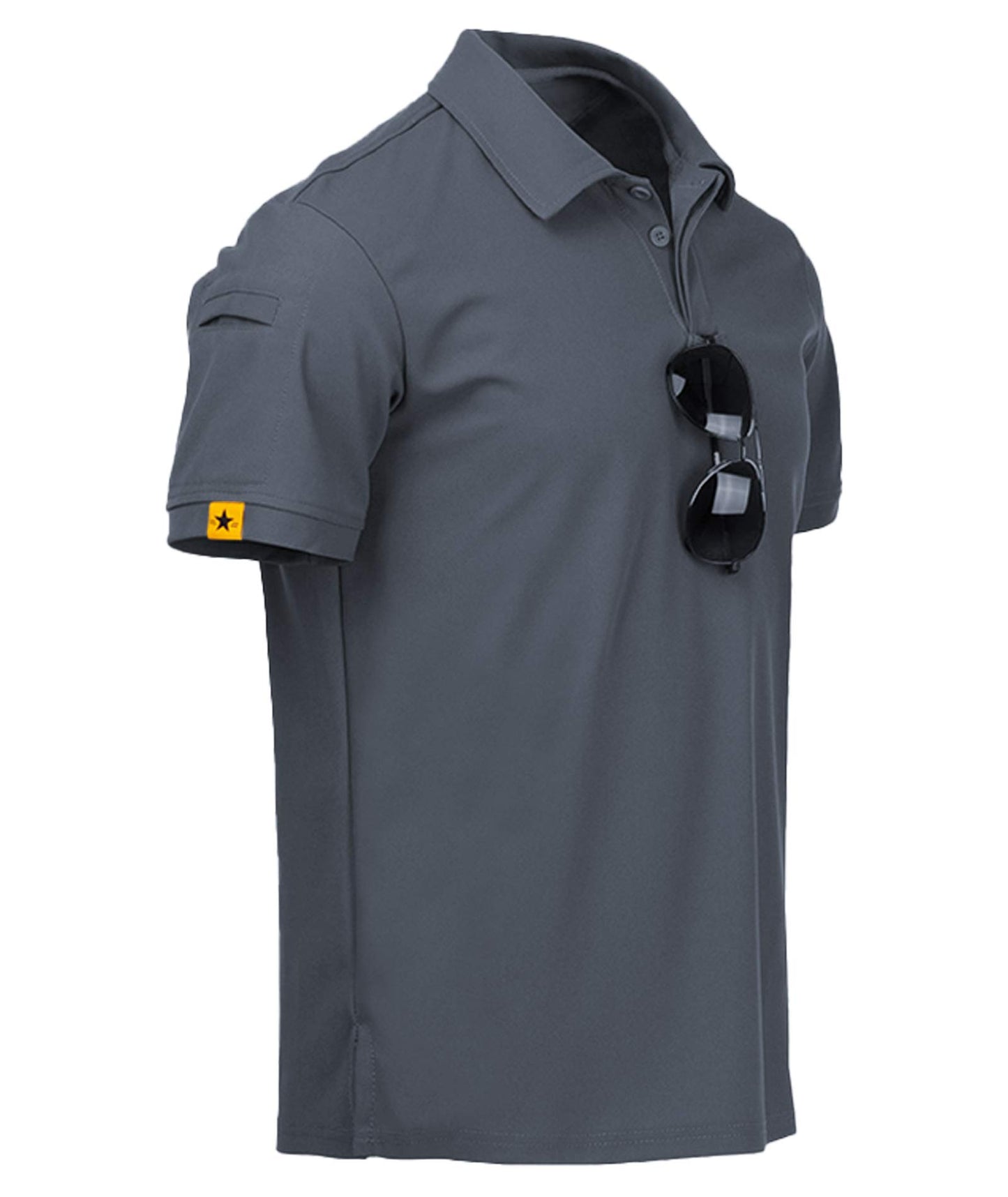 ZITY Mens Polo Shirt Short Sleeve Sports Tactical T-Shirt Athletic Golf Polos Daily Casual Stylish Collared Shirts for Men Grey 4X-Large