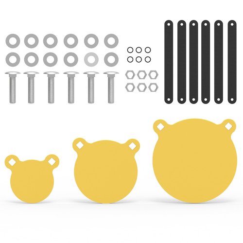 KNINE OUTDOORS 4",6",8" 1/2 inch Gong AR500 Targets for Shooting Range, Metal Targets Combo, Yellow