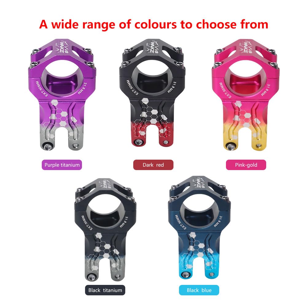 FOMTOR 31.8 Stem 50mm Bike Stem, MTB Stem Mountain Bike Stem Short Handlebar Stem for Most Bicycle, Road Bike, MTB, BMX, Fixie Gear, Cycling (Black Red)