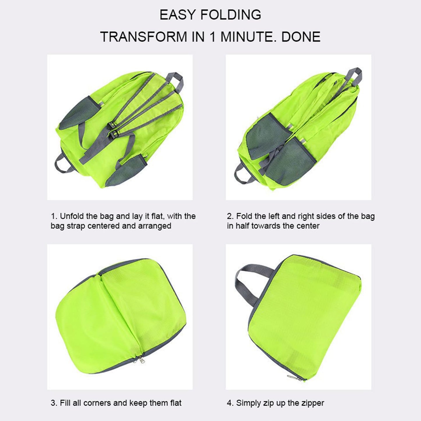 GCSOAR Hiking Backpack 4 packs, Backpack for Women and Men Outdoor Backpacks, Foldable, Camou, Green, Black, Grey, 20l/0.26lb