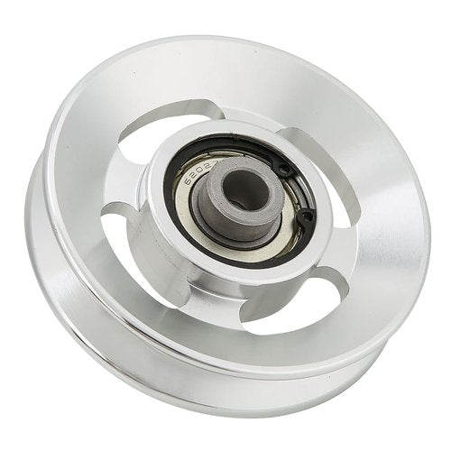 Estink Aluminum Pulley Wheel, 4 Pack Universal Aluminum Alloy Bearing Pulley Wheel Gym Accessory for Cable Machine Home Gym Attachments Part for 10.5mm Bore Diameter (90mm)