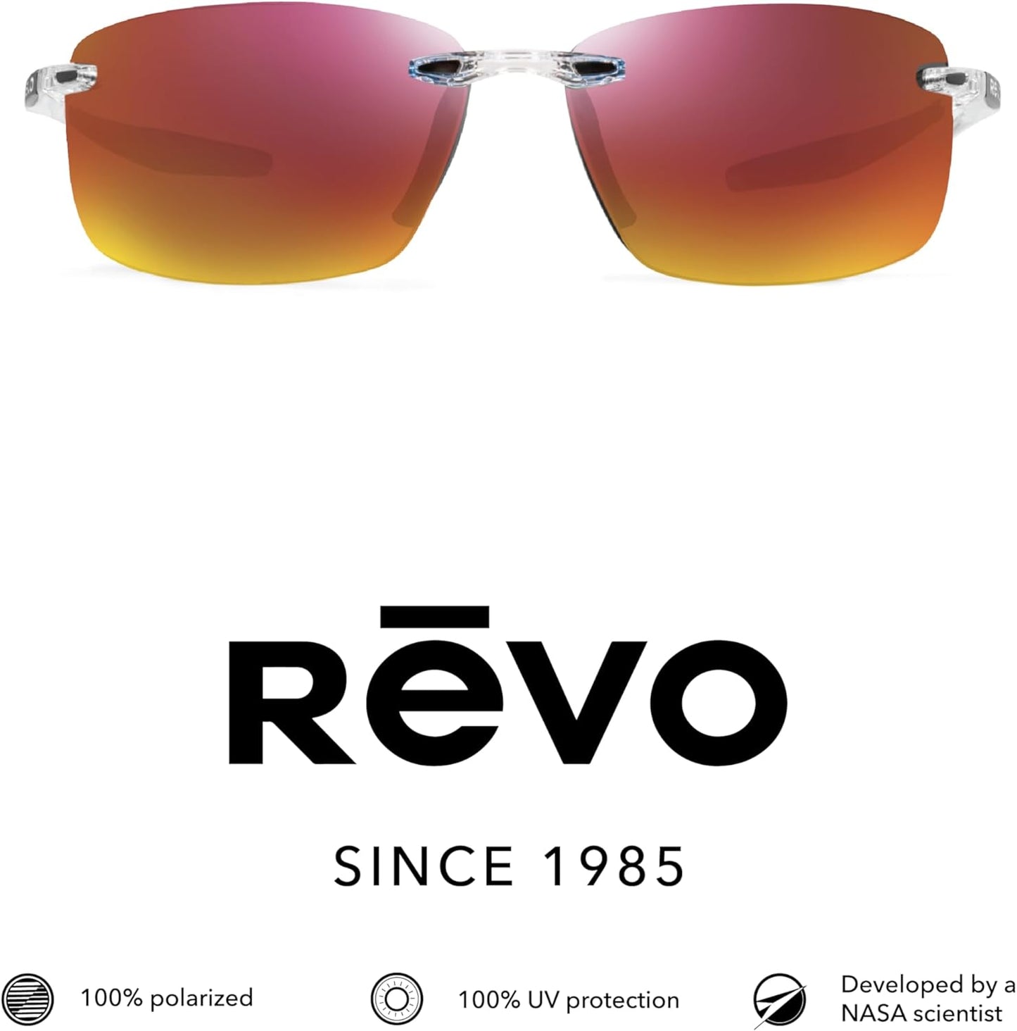 Polarized Rimless Rectangular Revo Descend N Sunglasses - Stylish UV Protection
