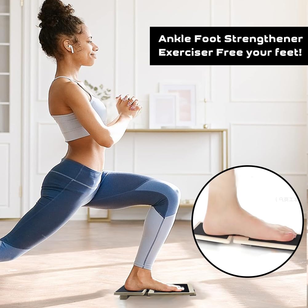 Ankle Balance Board，Aohcae Ankle Foot Strengthener Exerciser for Sprained, Single Leg Balance Board, Anti Slip Wobble Board, Foot Stretcher for Plantar Fasciitis Relief.
