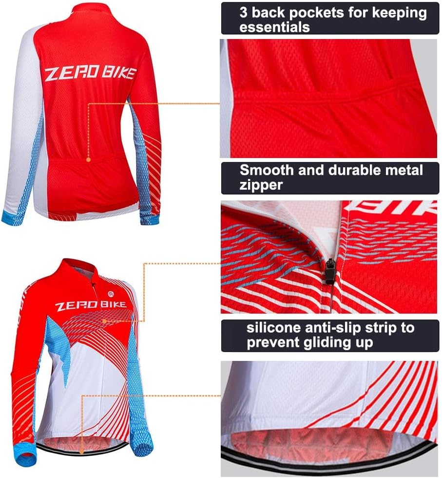 Women's Breathable Long Sleeve 3D Gel Padded Bicycle Cycling Suit Mesh Cloting Pants Set UV Protective