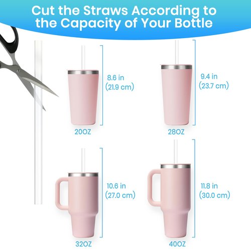 BOSORIO 11pcs Spill Stoppers and Straws Comppatible with Hydroflask Tumbler, Replacement Straw Accessories for Hydro Flask Tumbler 20oz, 28oz, 32oz, 40oz, Fits Most Straws(Pink