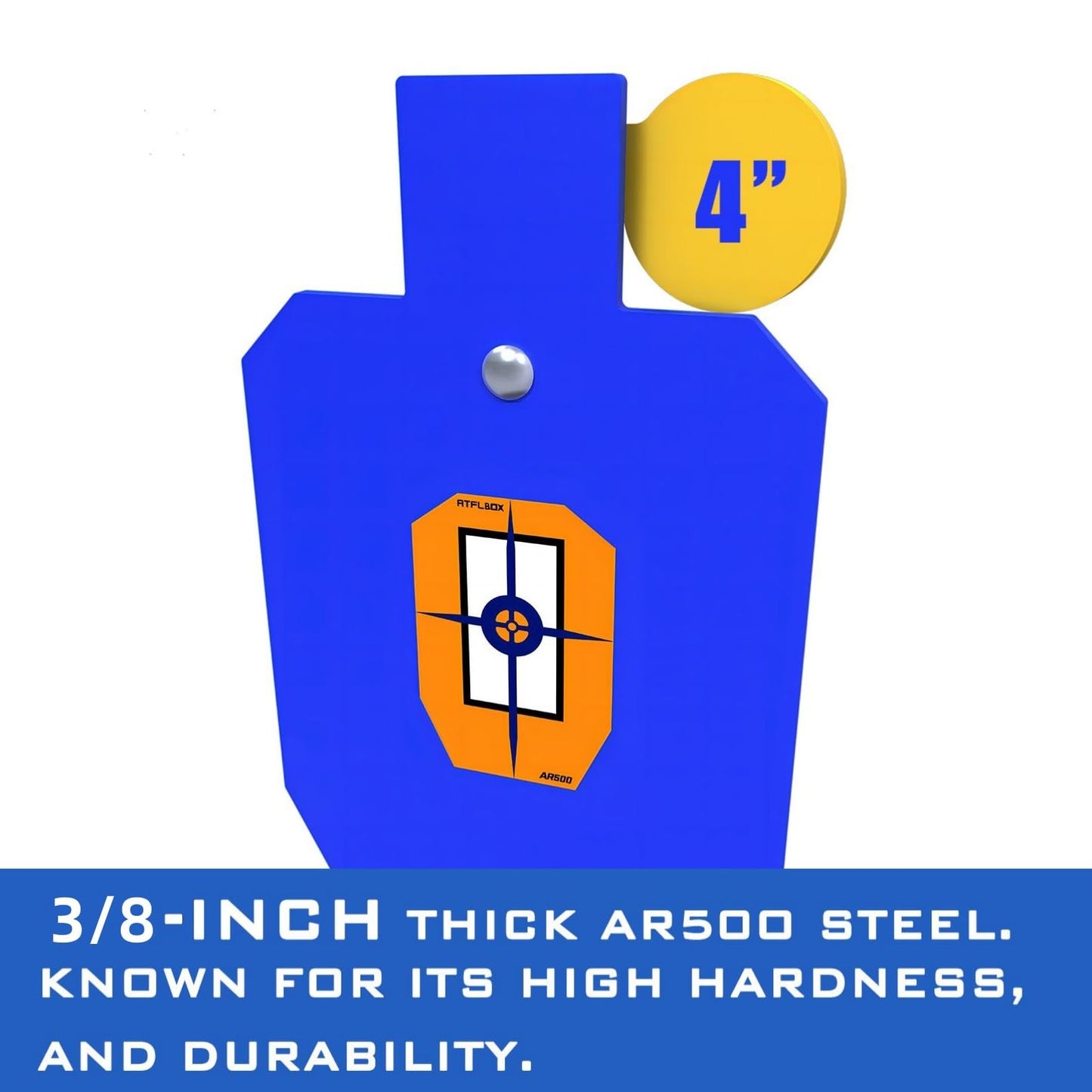 ATFLBOX AR500 3/8 inch Thick Steel Target Stand System, 12'' x 20" Hostage Reactive Shooting Targets with 2x4 Target Stand Kit (Blue)