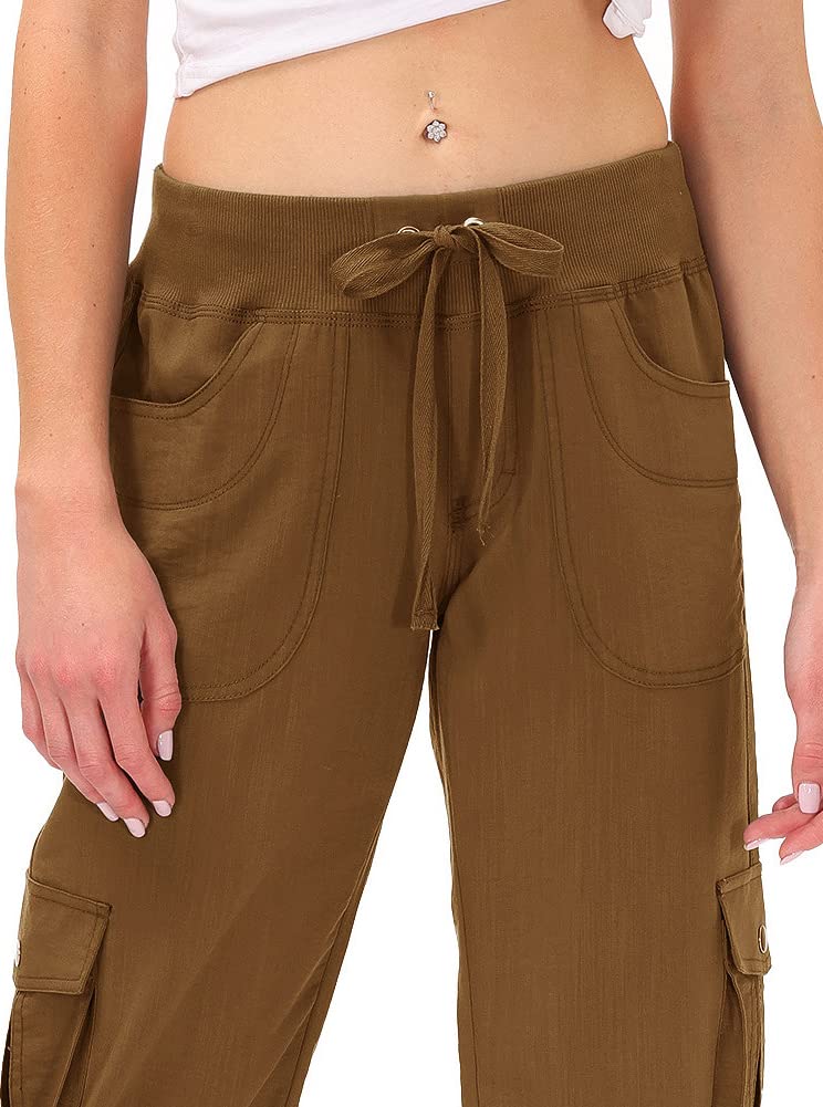 MoFiz Womens Hiking Cargo Shorts Dry Fit Stretch Athletic Shorts with Pockets Yellow 1 4XL