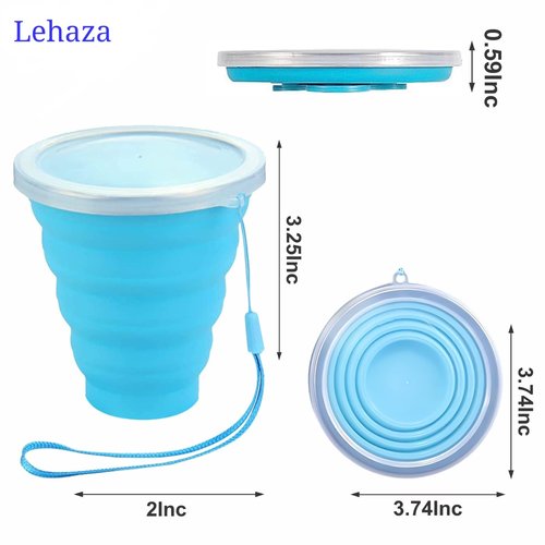 LEHAZA Collapsible Stool with Collapsible Cup & Shoulder Bag, Portable Folding Stool, 400lbs Capacity, Telescopic for Outdoor Camping Fishing Hiking BBQ (Black)