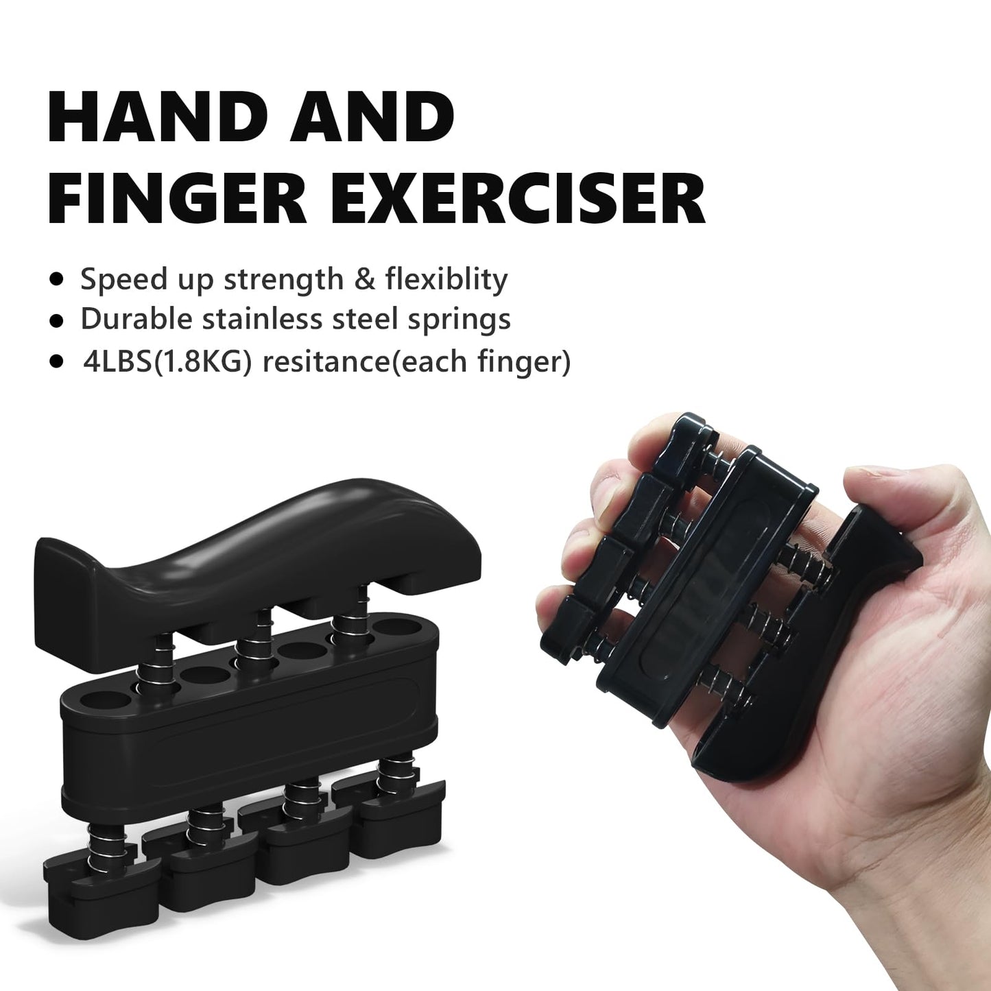 7-Pack Hand Grip Strengthener Kit with Adjustable Wrist Strengthener, Hand Exerciser, Stress Relief Ball, Exercise Ring, and Forearm Workout Therapy Ball for Strength Training and Recovery