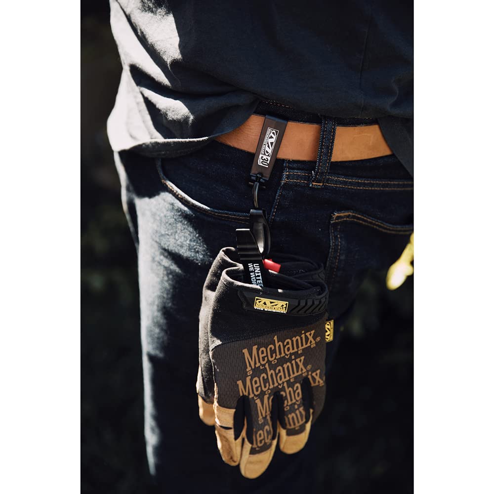 Mechanix Wear Glove Clip - Nonconductive Clip for Convenient Glove Access - Supports Belt Attachment - For Construction - Safety Accessory - Yellow