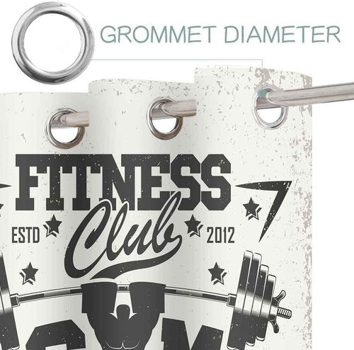 LshyMn Fitness Curtain 52x84 Inches Gym Dumbbell Aerobic Exercise Pattern Printed Window Drapes for Living Room Bedroom Home Decoration CLXTMN257